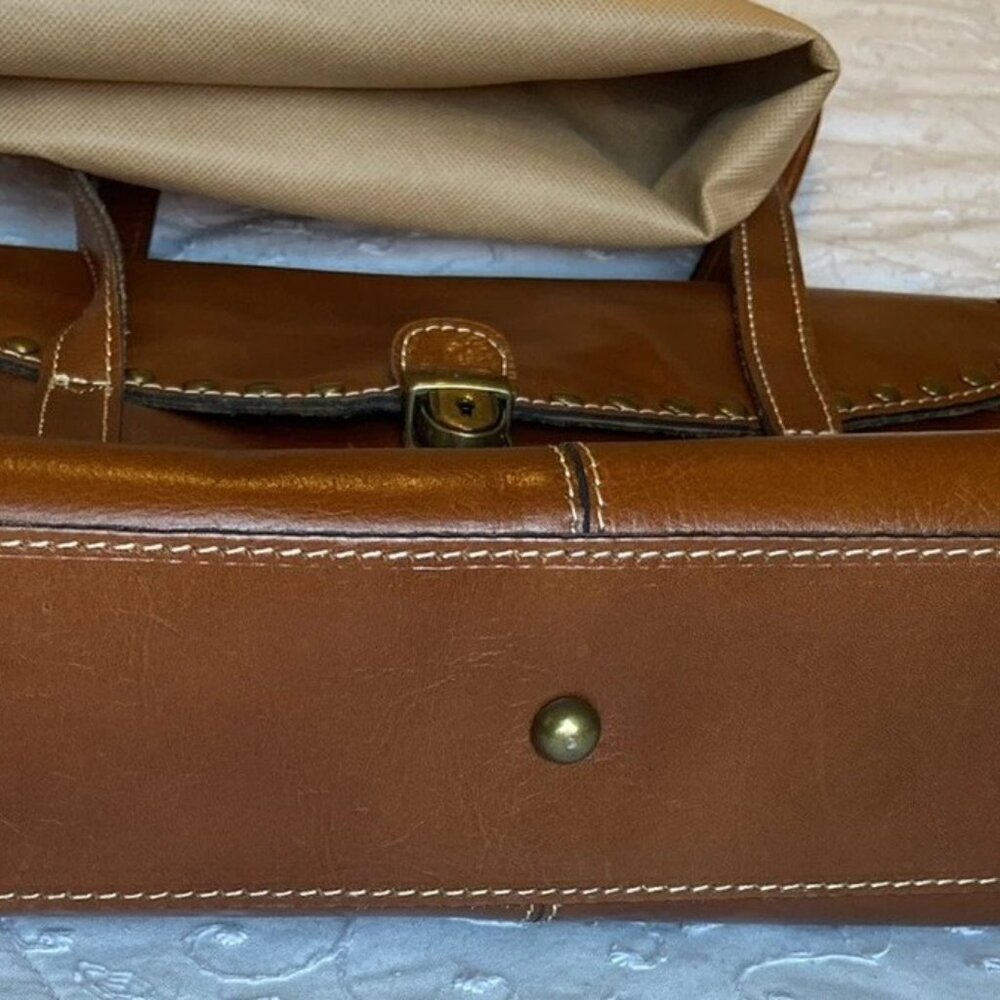 Patricia Nash Leather Studded Satchel Verbania REDUCED - Picture 5 of 6